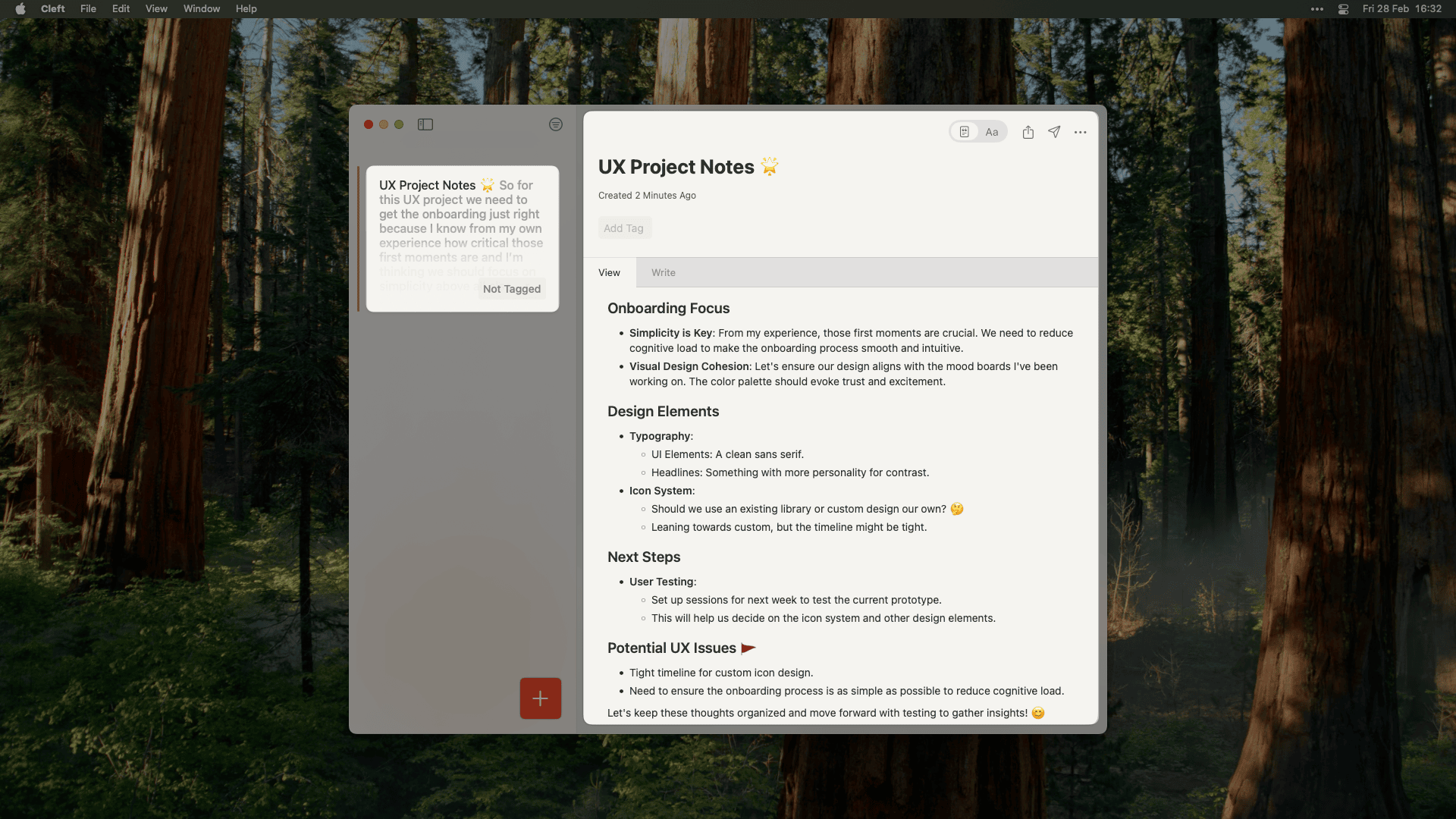 Cleft on macOS - Main Interface
