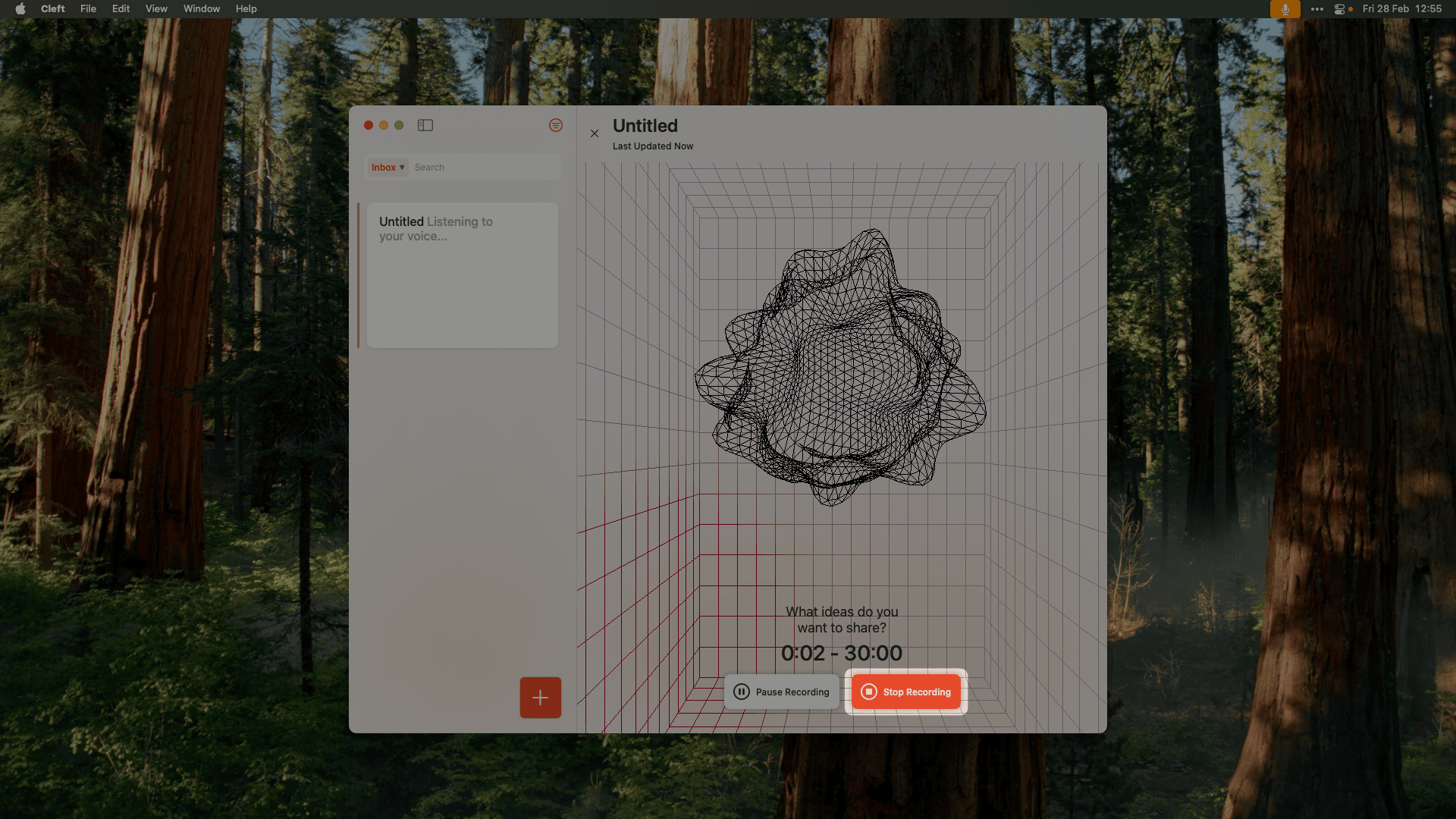 Recording interface on macOS