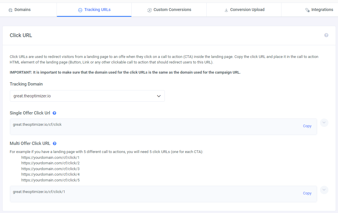 Take the multi-offer click URL from ClickFlare and paste it somewhere you can access (e.g. a word file)