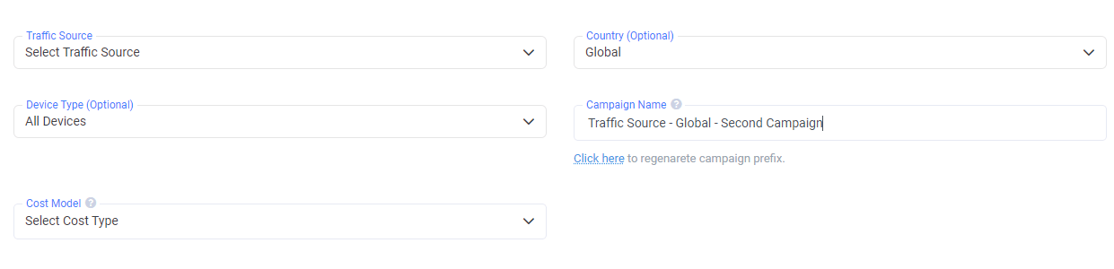 Create a second campaign, with second lander, target offer and the traffic source that you have just created