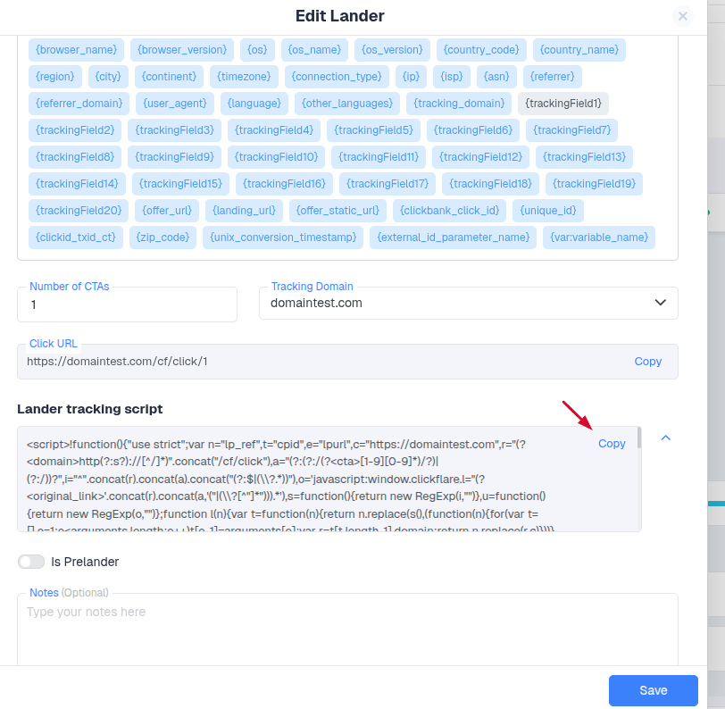 Make sure to include the lander script on the first page the visitor is redirected to after clicking the ad…