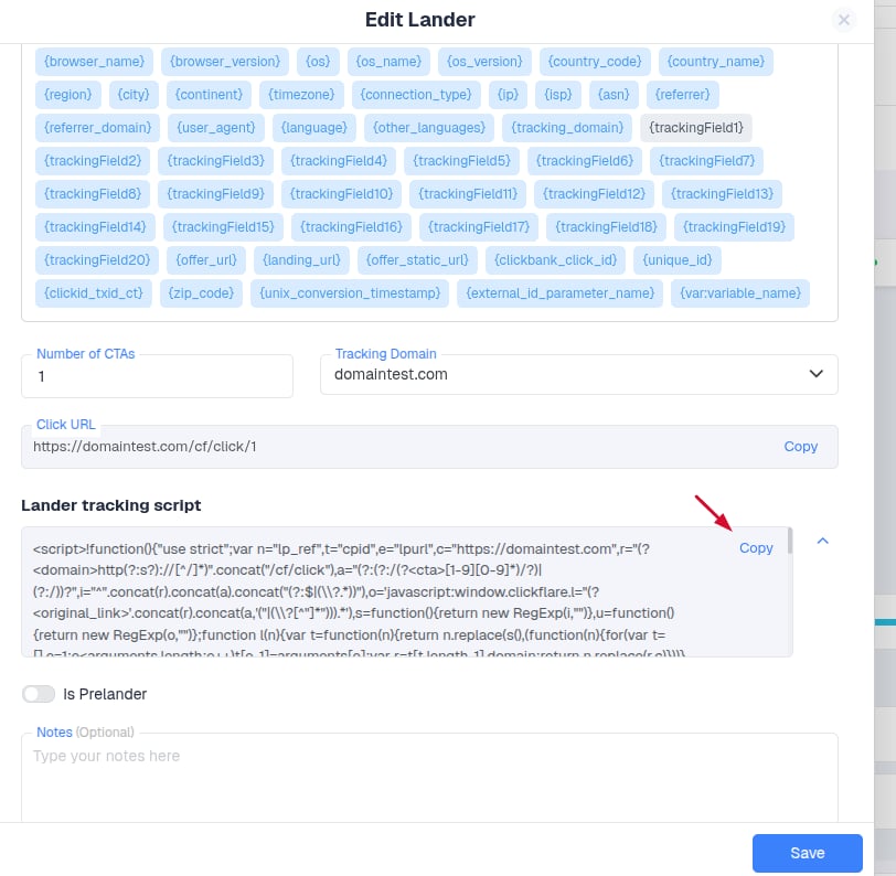 Make sure to include the lander script on the first page the visitor is redirected to after clicking the ad…