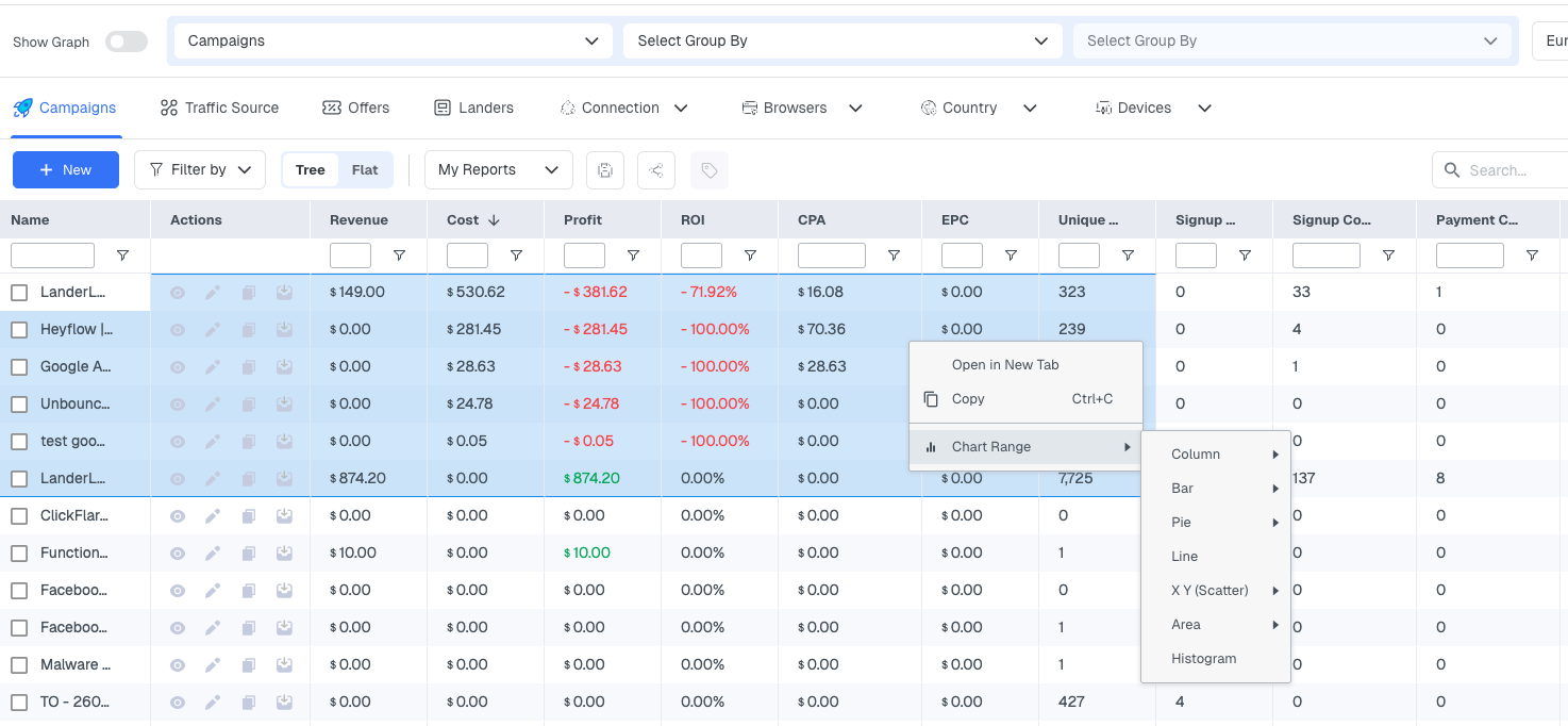 Click and drag across any cells in the table to select a range of rows and columns. You can also click a single row to…
