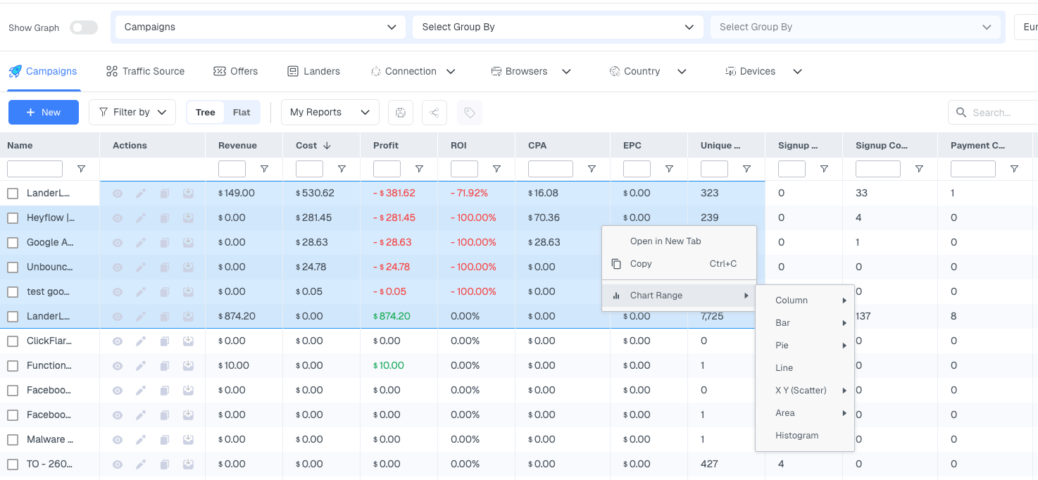 Click and drag across any cells in the table to select a range of rows and columns. You can also click a single row to…
