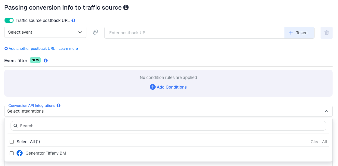 Selecting a CAPI integration on the traffic source sets it as the default. Always verify the integration is also…