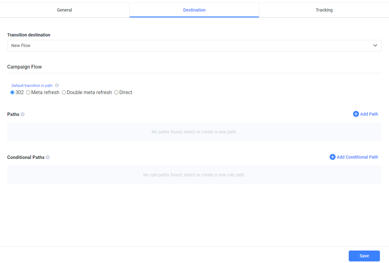 In the Destination menu, you can choose to use an existing flow for this campaign, by selecting Use Existing Flow, you…