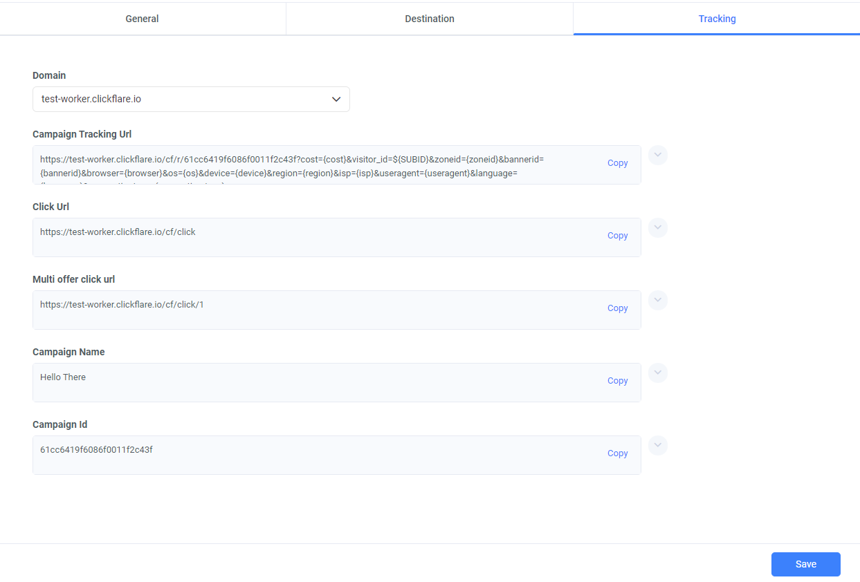 Begin by picking your tracking domain,