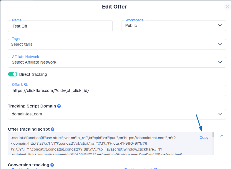 Tip: Insert the script inside the tag of the page