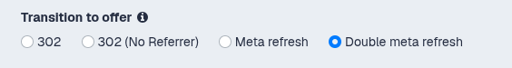 In your campaign path, select Double Meta Refresh as the transition method