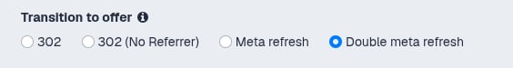 In your campaign path, select Double Meta Refresh as the transition method