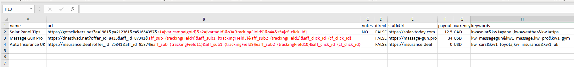When adding the offer destination URLs in the CSV file, make sure to add all the required tracking parameters using…