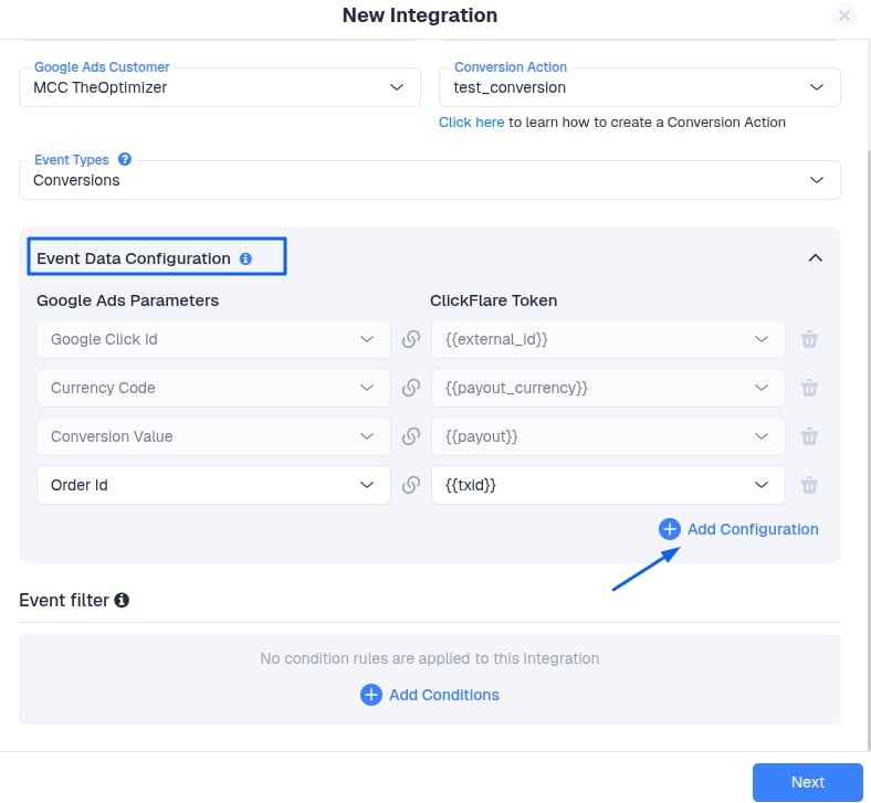 Click on Add Configuration if you want to add additional parameters to pass to FB. If you want to learn more about how…