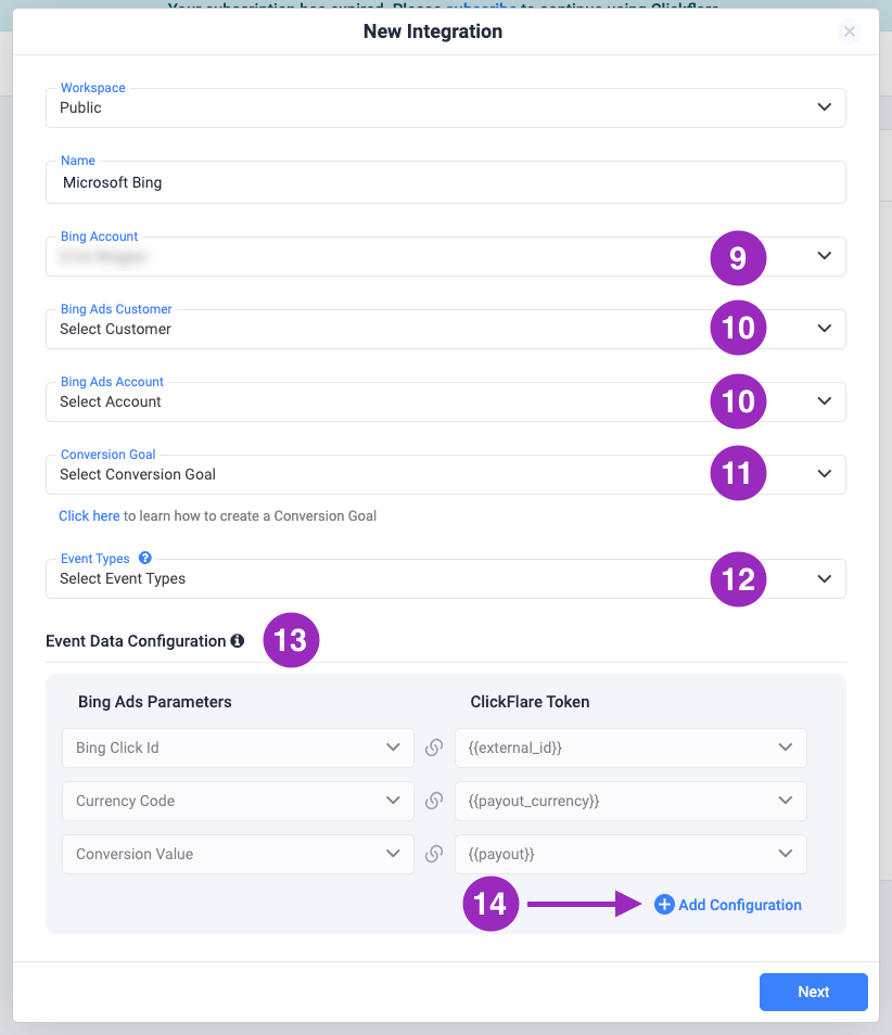 Click on Add Configuration, if you want to add additional parameters to pass to FB. If you want to learn more on how to…