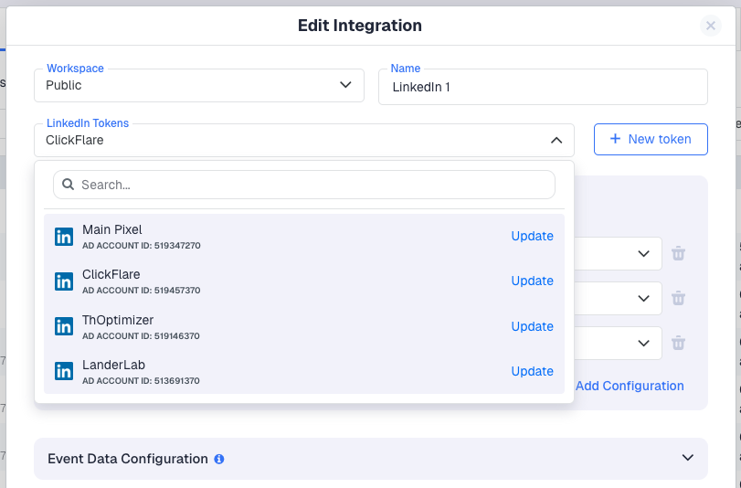 Select the newly created token from the LinkedIn Tokens dropdown, then choose a Conversion Rule from the dropdown (this…