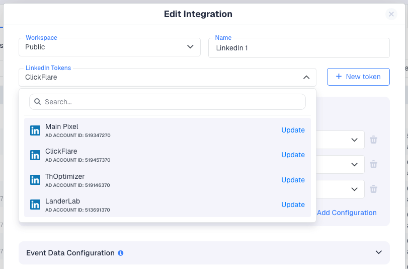 Select the newly created token from the LinkedIn Tokens dropdown, then choose a Conversion Rule from the dropdown (this…