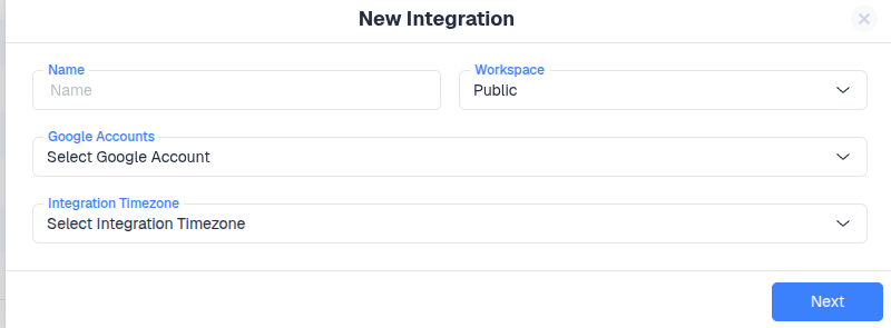 Select the Google Ads account you want to connect to and the Integration Timezone