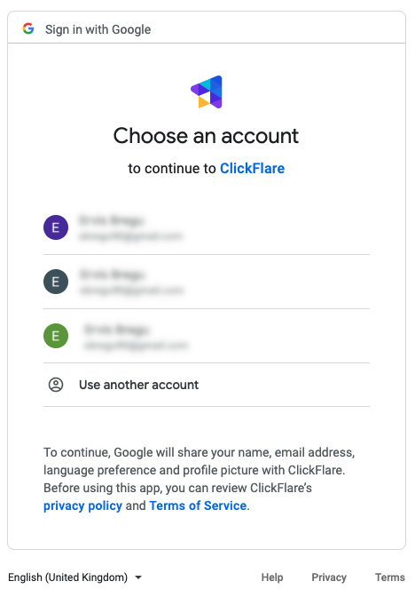 You’ll be redirected to the Google accounts page. Select the email address connected to your Google Ads account