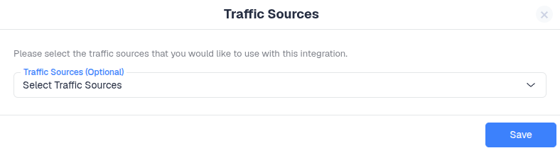 Optional Step - Specify the traffic source configurations you want to assign this cost integration to
