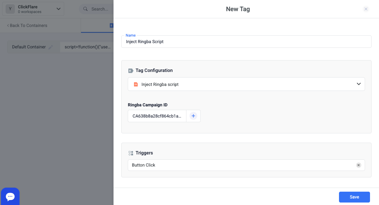 Use the "Inject Ringba Script" tag and your Ringba Campaign ID