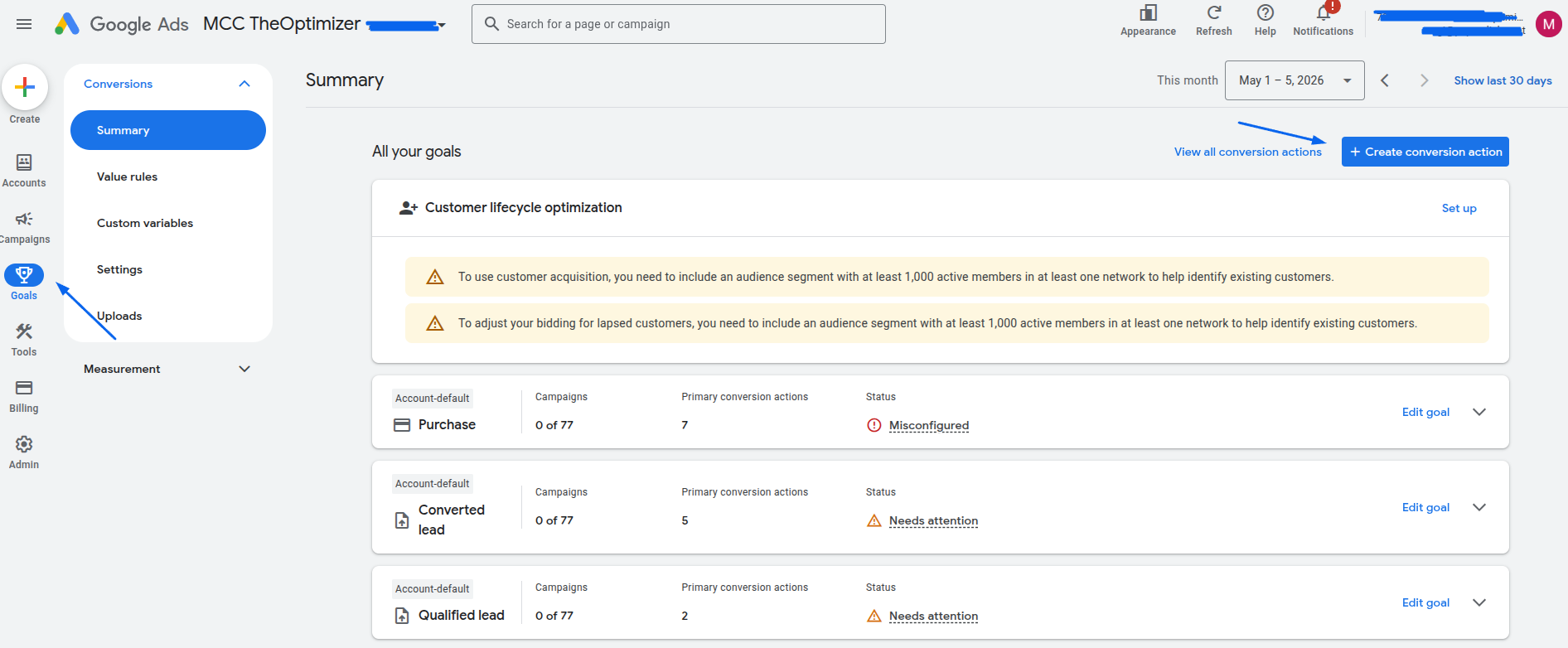 Here is where you can create your dedicated Google Ads conversion tag and import conversions. In case you have any…