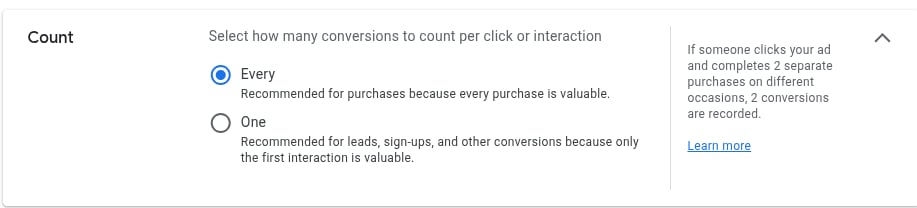 Next, you will need to decide how you want to count conversions in Google Ads. Our tip here is that if you're capturing…