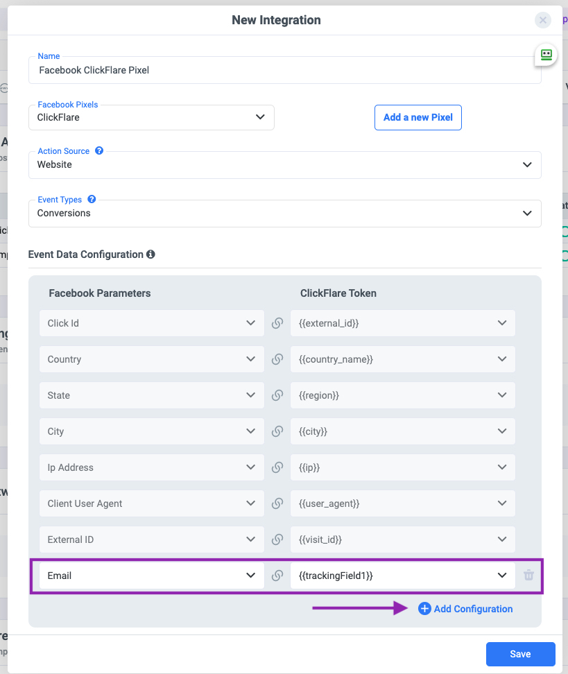 In the Event Data Configuration section, during integration, alongside the required parameters, you have the…