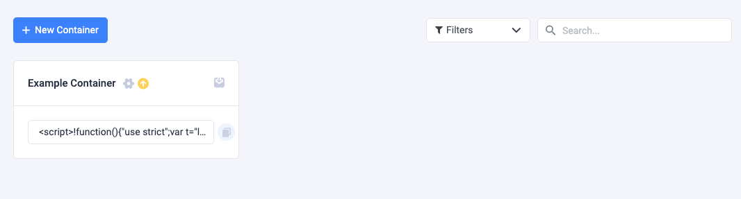 Note: Changes made to a container won't take effect until it's published