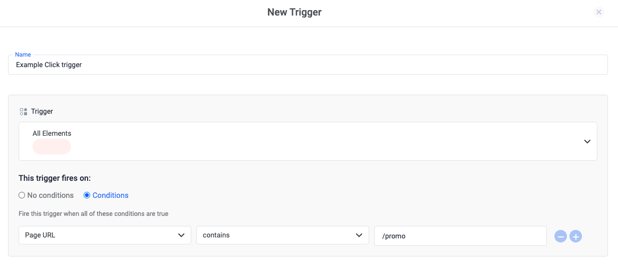 Under "Fire this trigger when an Event occurs and all of these conditions are true", add a filter to enable this…