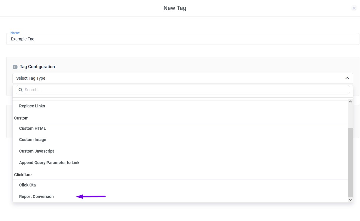 Create a Tag: Proceed to the "Tags" section and create a new tag. Choose the option "Report Conversion with Variables"…