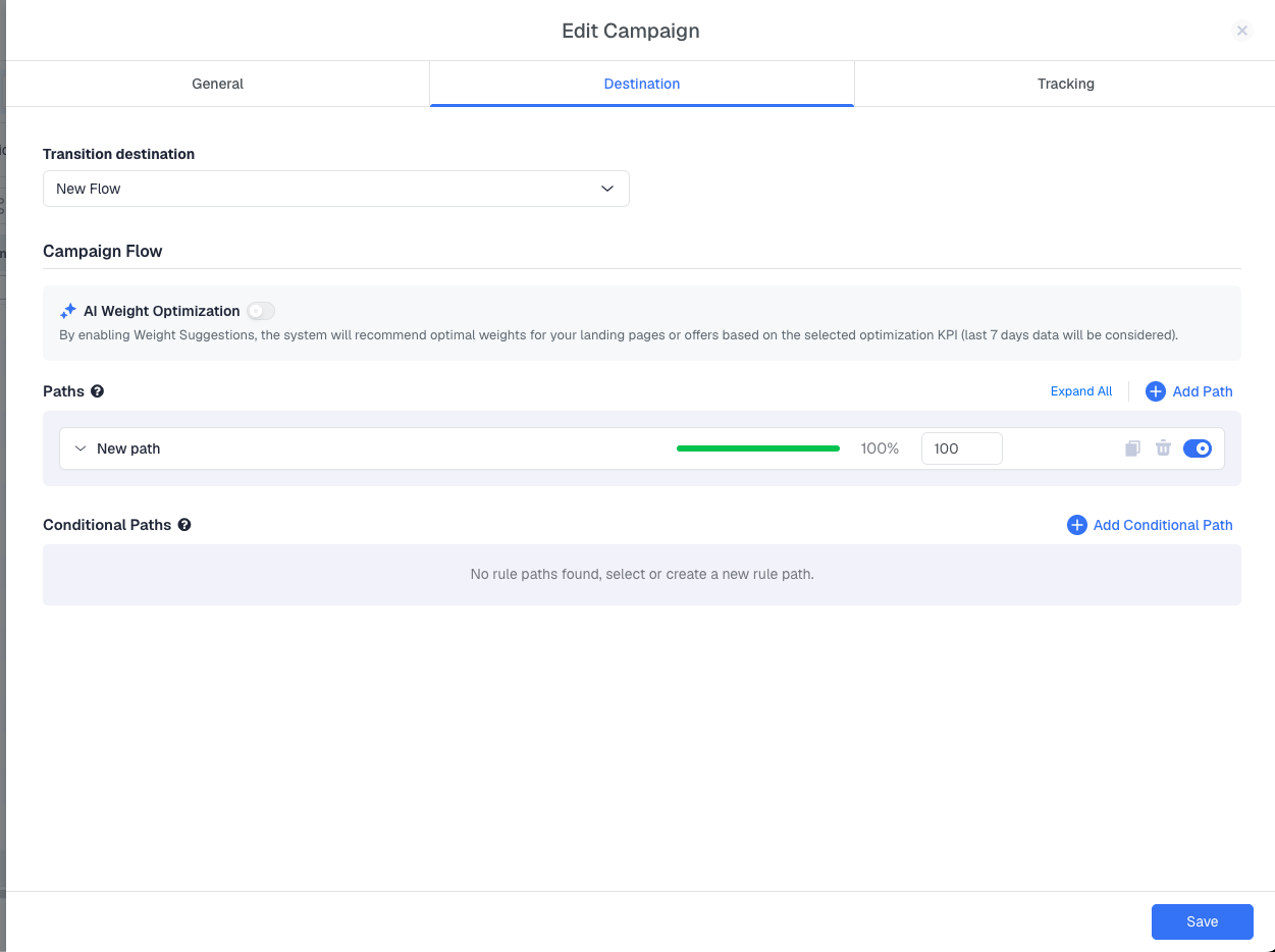 Inside your ClickFlare account, go to Campaigns, select the campaign you want to optimize, and click Edit. Navigate to…