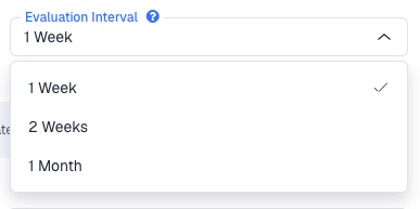 1 Month — Recalculates every 30 days. Use this for campaigns where performance trends shift slowly