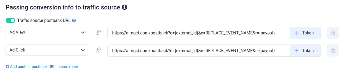 This way, all other events will continue to be sent via the standard postback for all campaigns that use the same…