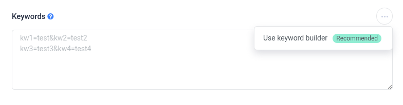 By clicking the three-dot menu in the Keywords section, you'll see the "Use keyword manager" option appear, recommended…