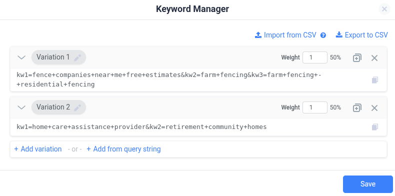 ➕ Add from Query String - Import an existing URL query string, and the system will automatically parse and fill in the…