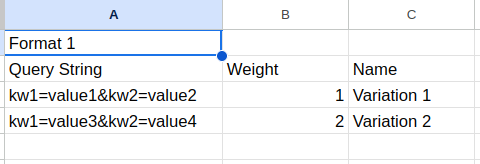 Export your existing variations to Excel or Google Sheets for easy offline editing