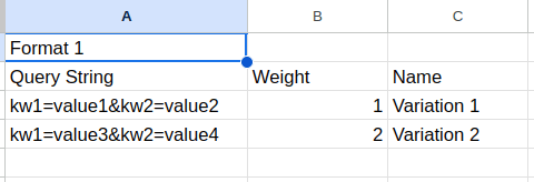 Export your existing variations to Excel or Google Sheets for easy offline editing