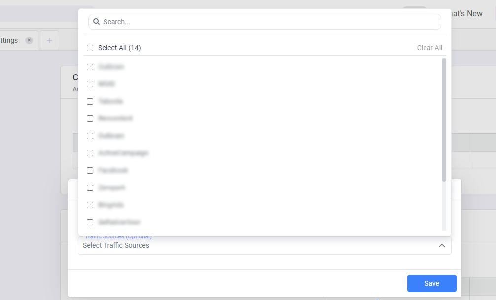 Optional Step - Specify the traffic source configurations you want to assign this cost integration to