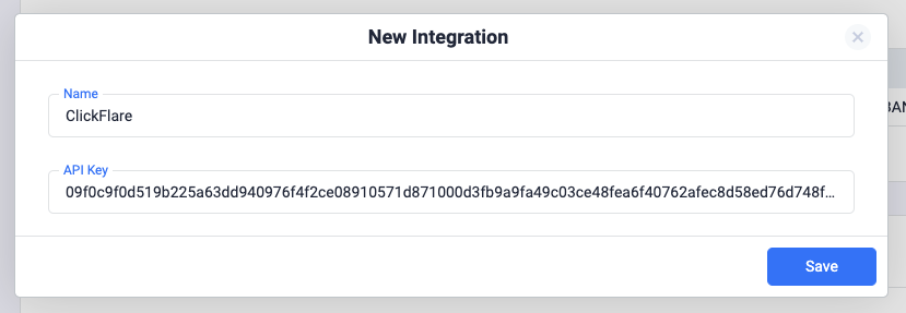 Provide a name for your integration and paste the Ringba API Access Token