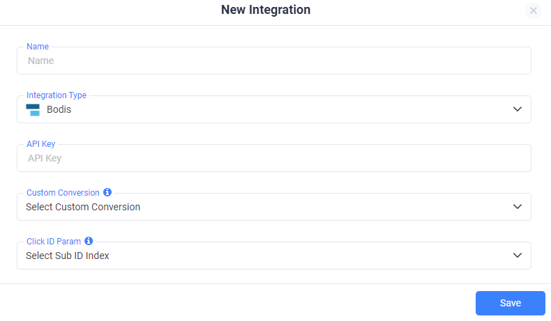 Go under Revenue Stream Integrations, click Add Integration