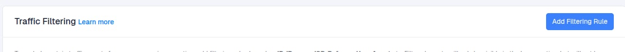 Click Add Filtering Rule on the right-hand side