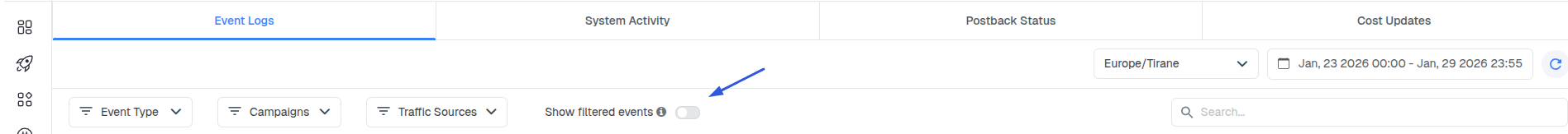 You can also view them in the logs by enabling Show Filtered Events