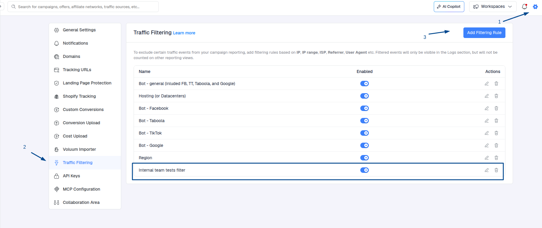 Instead, these test events will appear in the dashboard under the Filtered Visits, Filtered Clicks, and Filtered…