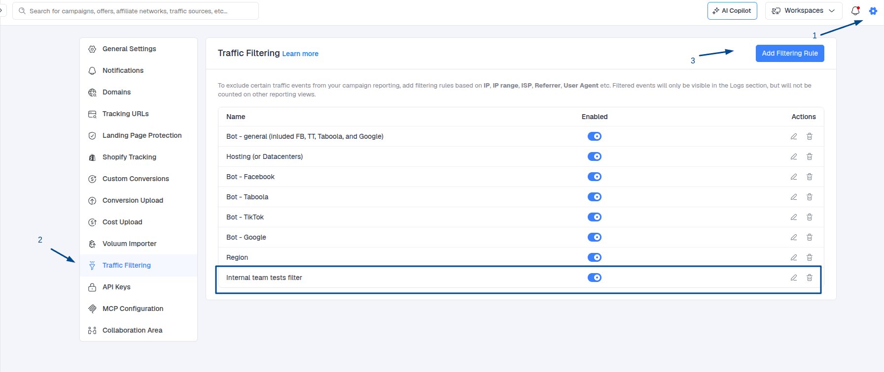 Instead, these test events will appear in the dashboard under the Filtered Visits, Filtered Clicks, and Filtered…