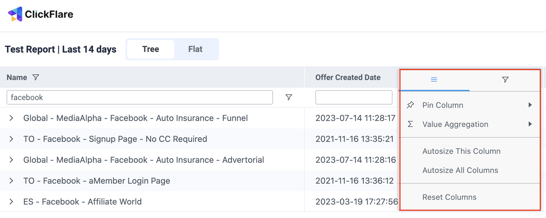 Column settings: You can Pin, Autosize or Reset all columns. You can also apply different value aggregations such as…