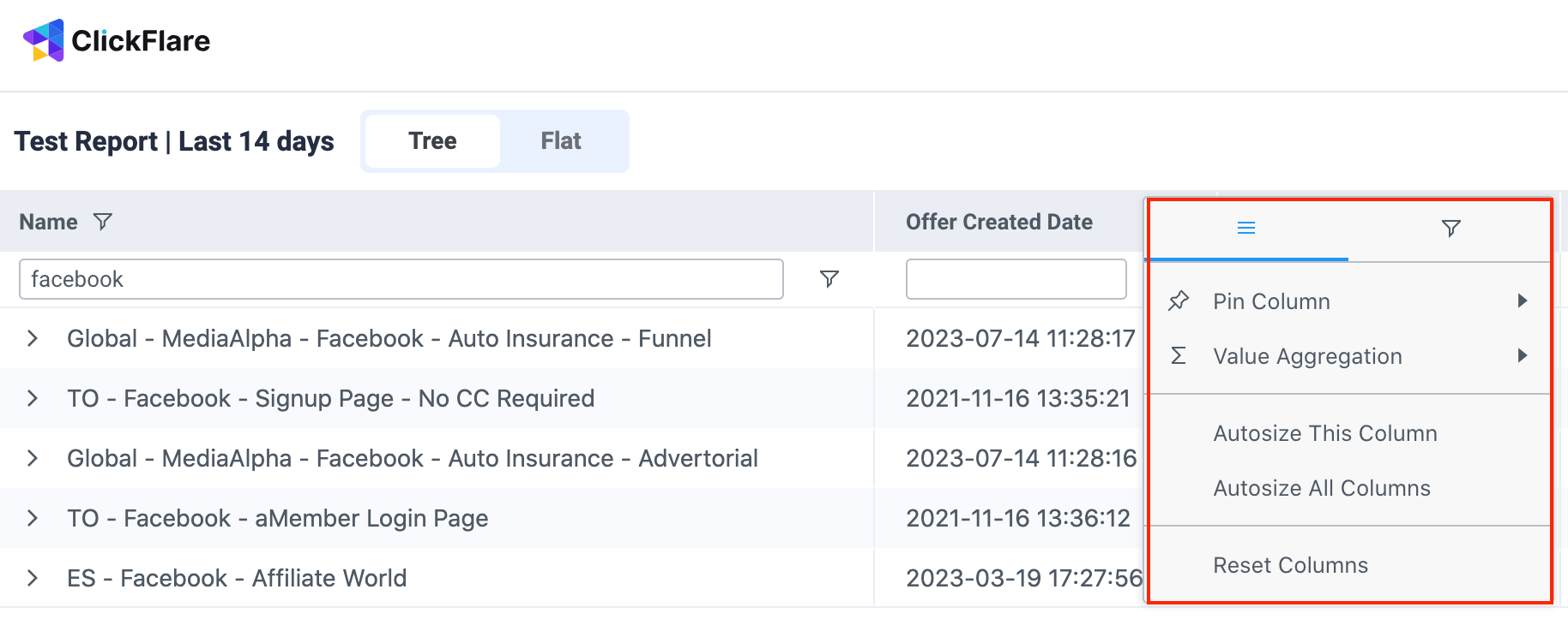 Column settings: You can Pin, Autosize or Reset all columns. You can also apply different value aggregations such as…