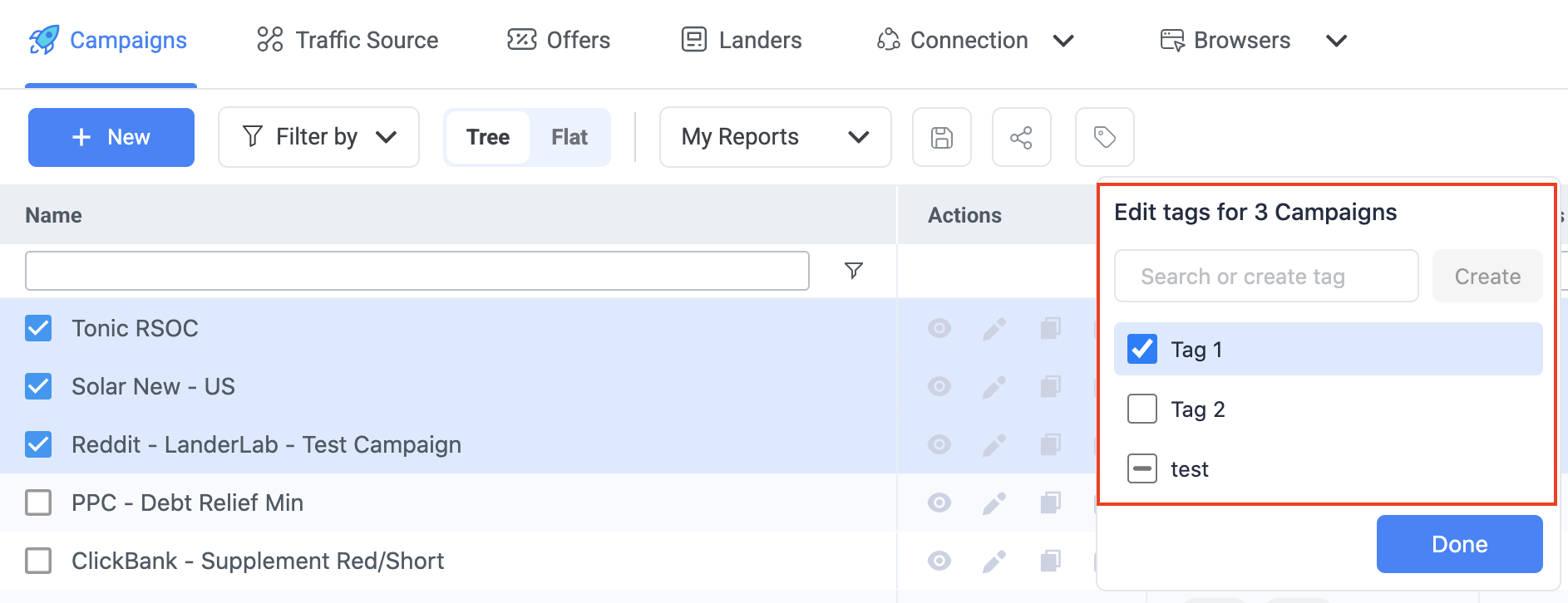 Clicking again removes the tag from all selected elements