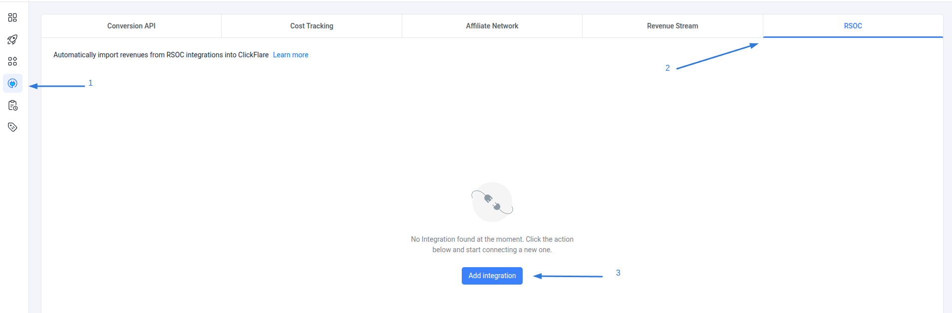 Under RSOC, click Add Integration