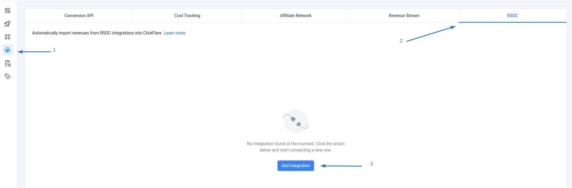 Under RSOC, click Add Integration