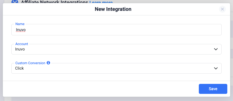 Enter your account name and Access Token, then click Save