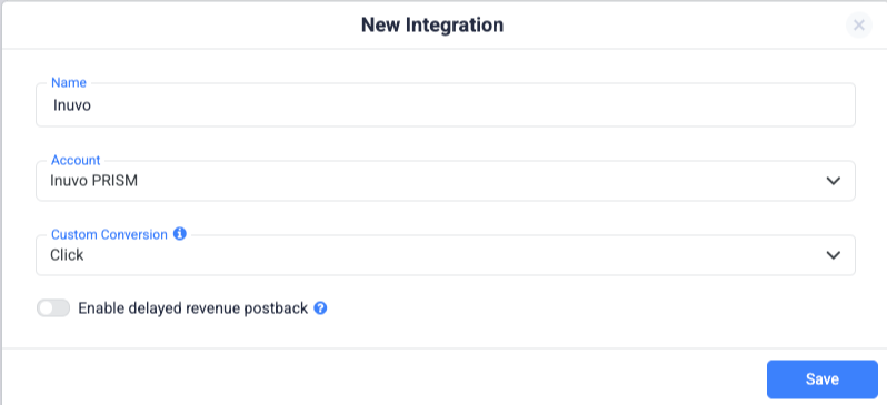 Select a Custom Conversion